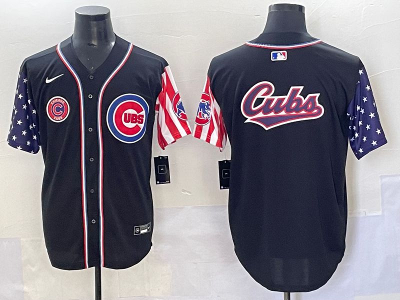 Men 2025 Chicago Cubs Blank Black a generation of national flags Joint Name Nike MLB Jersey style 6